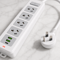 Multiprise standard australienne personnalisée par le fabricant, 4 prises CA avec 2 ports USB et 1 chargeur rapide USB-C, rallonge multiprise