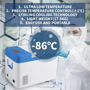 Lab -86C Réfrigérateur portable de stockage d'échantillons de congélateur à ultra basse température de 25L