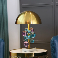 Lampe de bureau créative postmoderne, boule de cristal colorée, lumière de luxe pour salon, chambre à coucher, chambre d'enfant, lampe décorative