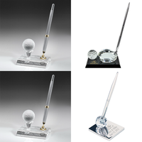 Offre Spéciale personnalisé 3d Logo bureau décorations de bureau cristal verre rotatif porte-stylo pour cadeau d'affaires bureau