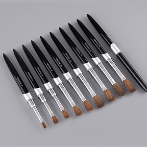Pincel de Uñas Profesional de Lujo <span class=keywords><strong>Kolinsky</strong></span> 100% Pelo <span class=keywords><strong>Kolinsky</strong></span> Suave Ovalado/Plano Mango Metálico Negro Multifuncional - Product Image 5