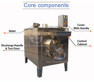 Automatic Gas Macadamia Peanut Almond <strong>Roaster</strong> Sunflower Seeds Sesame <strong>Chestnut</strong> Roasting Machine Barley Small Nut Grain <strong>Roaster</strong> - Product Image 4