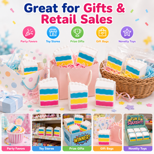 ของเล่นบีบก้อนเค้กหลากสีสัน ของเล่นนุ่มนิ่ม บรรเทาความเครียด ของขวัญ - Product Image 5