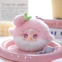 Yooki Station de charge de chaleur série boîte aveugle en peluche mignon sac à dos moelleux breloque porte-clés Portable miroir cadeau pour les Fans d'anime
