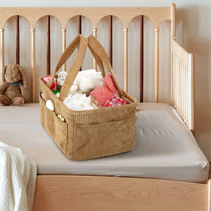 Panier de rangement pour bébé, organiseur de couches et accessoires, panier portable avec compartiments, panier de rangement pour bébé - Product Image 6