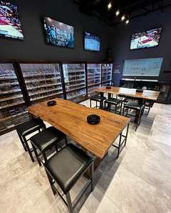 רהיטי מסעדת עץ אלון דרום אמריקאי, משטחי עבודה מעץ מלא, שולחן עץ מלא עם קצה חי, משטח עץ מלא לחדר אוכל - Product Image 5