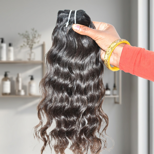 Extensiones de cabello humano indio liso y ondulado negro, sin procesar, con cutícula alineada, para mujer, de proveedor fabricante. - Product Image 1