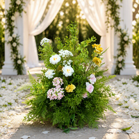 Décor floral artificiel bohème style forêt, rangée de fleurs en soie faites à la main, durable, pour mariage, fête, vitrine