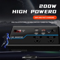 Nouvel Onduleur Convertisseur Voiture Multifonctionnel 2025 12V/24V 110V/220V 200W Chargeur Rapide Prise Téléphone Adaptateur Chargeur Voiture