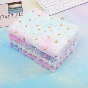 Cuaderno A5 de felpa con purpurina peluda con forma de Animal, cuaderno esponjoso, papelería para niños, cuaderno de felpa con estrellas para niños - Product Image 2