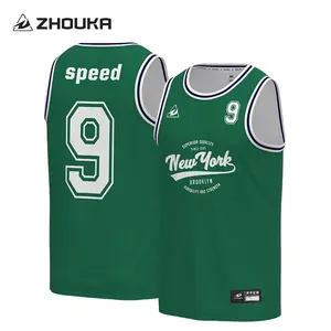 Canottiere da basket da uomo con ricamo di maglia per sublimazione di alta qualità camicie uniformi da basket maglia sportiva