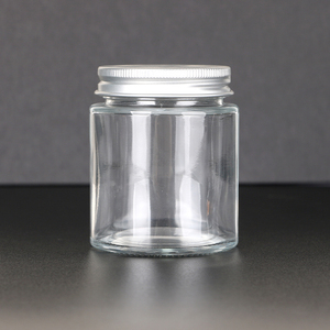 Customizable LOGO And Color Clear <b>Glass</b> Cosmetic Jars Logo Sticker Empty Face Cream <b>Container</b> With Multi Color Lids - Product Image 5