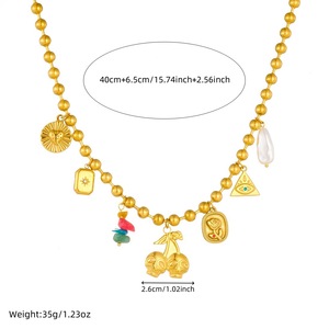 European American Bohemian Gold Plated Cherry Skull Pendant Necklace Zinc Alloy Charms Niche Fashion Jewelry - Product Image 4