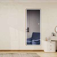 Miroir de salle de bain mural de forme personnalisée pour hôtel, miroir de pleine longueur, miroir intelligent à double sens avec éclairage LED, miroir de salon