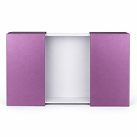 Boîte cadeau en papier de luxe violette à double porte avec impression personnalisée de logo et couleur, taille sur mesure, pour emballage de détail haut de gamme, vente en gros