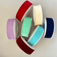 Ruban en velours de luxe pour la fabrication d'ornements de Noël personnalisés, nœuds de sommet de sapin, emballage cadeau, guirlandes et décoration intérieure