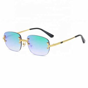 Nuevas Gafas de Sol Rectangulares Pequeñas con Logotipo Personalizado, Protección UV400, Sin Montura, para Hombre y Mujer - Product Image 2