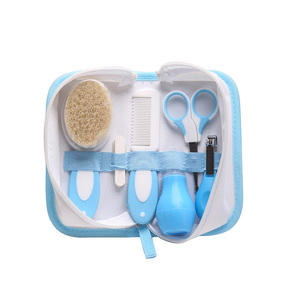 Bebek şartları kreş bakım kiti plastik tarak fırça tırnak makası bebek bakımı için diş fırçası ile burun aspiratör termometre