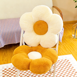 Coussin décoratif style Ins en forme <span class=keywords><strong>de</strong></span> fleur <span class=keywords><strong>de</strong></span> tournesol avec fourrure <span class=keywords><strong>de</strong></span> lapin, rembourrage en coton PP, pour canapé, dossier <span class=keywords><strong>de</strong></span> voiture, fenêtre en baie et décoration <span class=keywords><strong>de</strong></span> salon - Product Image 6