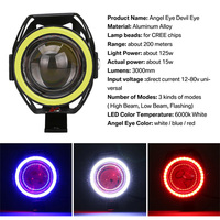 Ampoules U7 Mini Angel Eye 12V LED Lumière Bleue Rouge Blanche Verte LED Phares Angel Eyes pour Moto