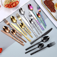 Ensemble de couverts 4 pièces en acier inoxydable 430 pour restaurant, hôtel, mariage, couverts en or