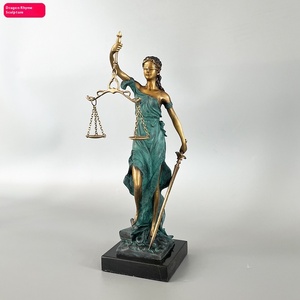 Estatua de Lady <span class=keywords><strong>Justice</strong></span>, diosa con los ojos vendados, escultura de cobre, artesanía, grabado de Metal de Navidad, adorno para el salón para bufetes de abogados - Product Image 5