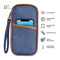 Porte-passeport léger à fermeture éclair longue avec doublure en polyester, protection RFID, en nylon compact, essentiels de voyage personnalisés, unisexe