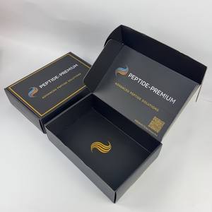 Boîtes d'expédition noires de luxe avec logo personnalisé, boîtes en carton ondulé pour l'envoi postal, emballage de vêtements, boîtes en papier express pour boutique en ligne - Product Image 2