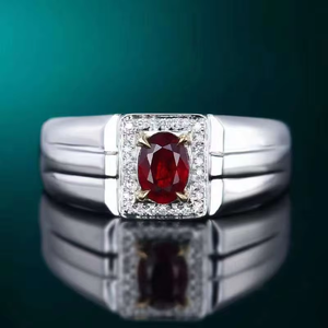 SGARIT Bijoux fins en gros, bague en or 18 carats 3,81g avec rubis naturel sang de pigeon 0,53ct, bijoux en pierres précieuses naturelles, bijoux en or 18 carats - Product Image 1