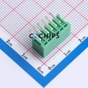 MX2EDGRC-2.54-06P-GN01-Cu-A Plug-in Terminal Block Bent Lead Through Hole,P=2.54mm Board-to-Board / Socket - Closed 1x6P 2.54mm - Product Image 2