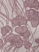 Tissu en organza sergé tricoté multicolore brodé de perles et de sequins en forme de feuilles de luzerne tridimensionnelles, extensible, pour robes de mariée et vêtements pour filles