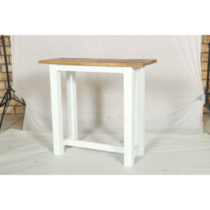 Table console Muro en bois blanc et naturel avec plateau rustique et structure minimaliste - Product Image 2