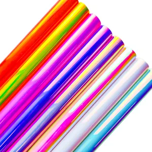 2024 neue produkte großhandel holographische regenbogen-pvc-folie gelee vinyl für die produktion von münzen geldbörse handtasche