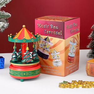 Boîte à musique <span class=keywords><strong>de</strong></span> Noël en forme <span class=keywords><strong>de</strong></span> carrousel - Caja Musical Merry Go Craft Cadeau d'anniversaire Vente en gros pour <span class=keywords><strong>la</strong></span> <span class=keywords><strong>vie</strong></span> - Product Image 4