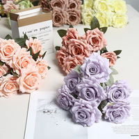 Rose artificielle en soie à 7 têtes, légère, écologique, décoration d'intérieur, centre de table, mariage, événement, fleur de remise de diplôme
