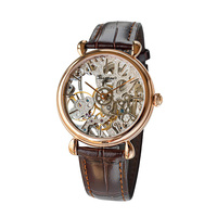 Montre mécanique à remontage manuel en acier inoxydable de haute qualité, véritable squelette de mouvement Seagull, fond transparent, pour homme, à vendre