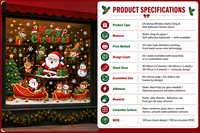 Autocollants statiques de Noël pour fenêtres en gros – 16 motifs, sans colle, réutilisables, imperméables, personnalisables OEM, MOQ 100