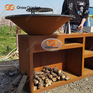 Outdoor Corten Steel <b>Bbq</b> Barbecue Fire Pit - Product Image 3