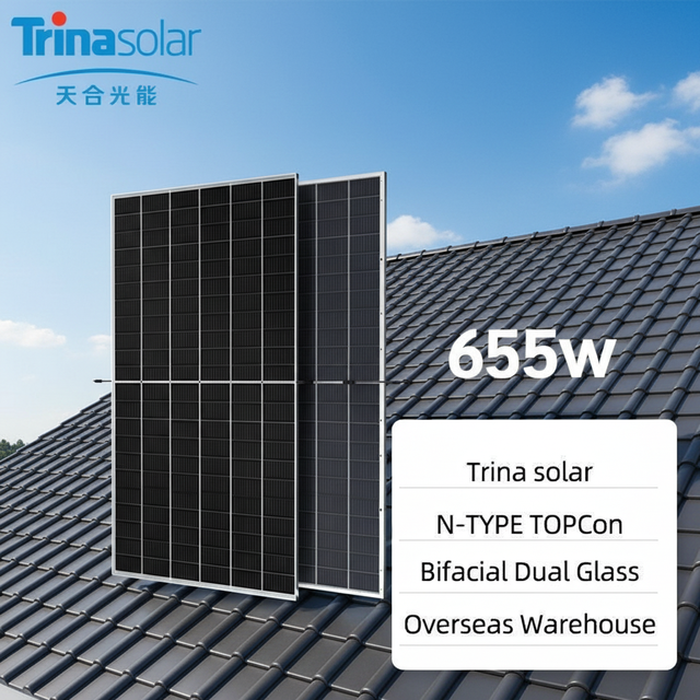 High Efficiency Trina Solar Vertex 655W Bifacial Solar Panel TSM-DEG21C.20 Double Glass 650W 660W 670W Monocrystalline PV Module