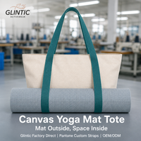 Tas Jinjing Matras Yoga Kanvas Kapasitas Besar, Tas Selempang Pembawa Matras Yoga dengan Tali untuk Aksesoris Gym Pilates Yoga, Logo Custom