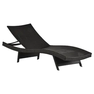 Modern Outdoor Sun Loungers Sunbed Rattan Garden Recliner Beach Furniture Pool Lounge Chair Fabric Manufacturer Acceptable