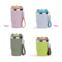 Tasses à café isothermes en acier inoxydable de 12 oz et 16 oz avec couvercle 2 en 1 pour les liquides chauds et froids à emporter