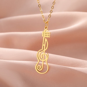 Collier instrument <span class=keywords><strong>de</strong></span> musique Symbole musical Clé <span class=keywords><strong>de</strong></span> <span class=keywords><strong>sol</strong></span> Cadeau pour femme homme enfant Pendentif en acier inoxydable Bijoux - Product Image 5