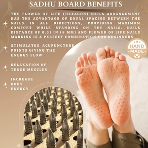 2026custom Foot Acupuncture <b>Massage</b> Yoga Pine Wood Bamboo Paulownia 10-15mm Thickness Sadhu Board Natural Sadhu Board with Nails - Product Image 4