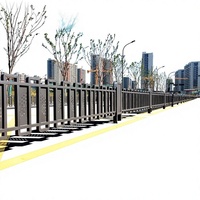 Barandas Artísticas para Carreteras Municipales, Barreras de Tráfico Urbanas de Acero Inoxidable, Rellenables con Agua, Origen Zhejiang, Paisajismo Cultural
