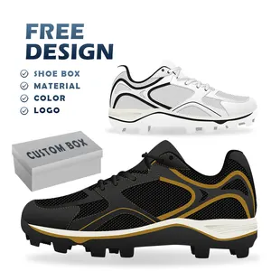 Nouveau design personnalisé de chaussures de baseball Para Homens en faux cuir à crampons Juventude