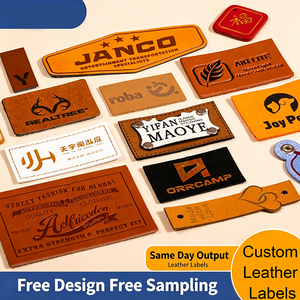 Étiquettes personnalisées en cuir PU avec logo en relief, patch à coudre pour vêtements, sacs, chapeaux, chaussures - Product Image 2