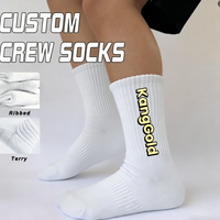 Chaussettes de sport pour hommes en coton tricoté de haute qualité, couleur unie, respirantes, avec logo personnalisé