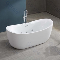 Baignoire de massage à remous autoportante d'intérieur en acrylique avec jets d'air, bain à remous Jacuzzi