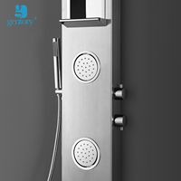 Étanche Douche Panneau Tour Salle De Bains Led brosse en acier inoxydable colonne de douche sus 304 bain douche bano ES010